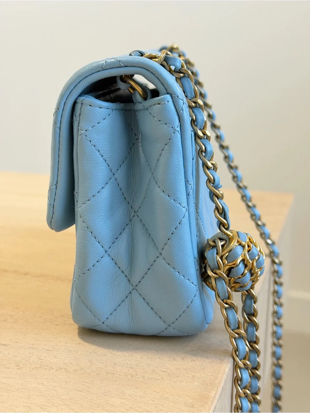 CHANEL Pearl Crush Square Flap Bag Quilted Lambskin Mini